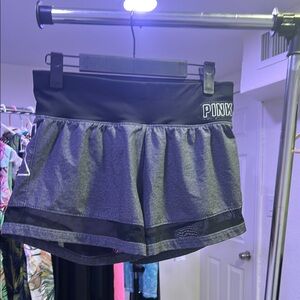 PINK Victoria's Secret Gray and Black Athletic Shorts